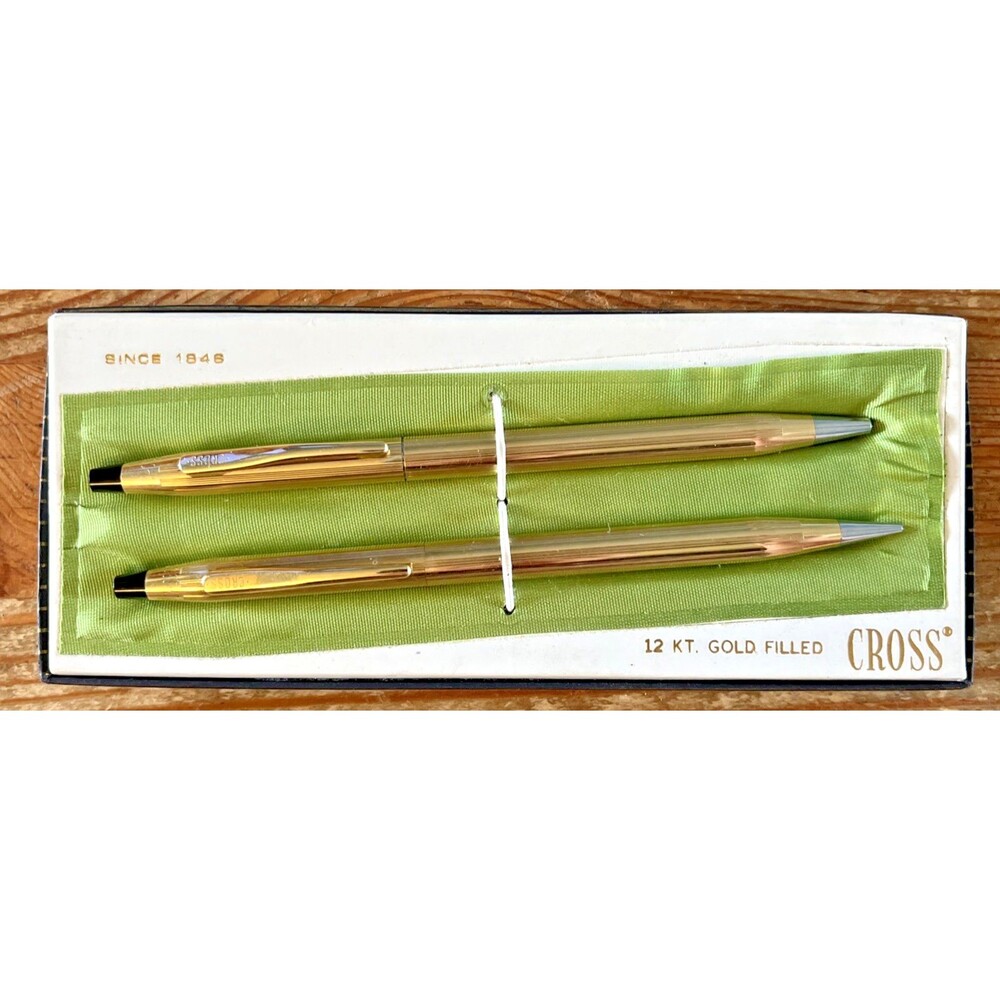 Vintage Cross 12k Gold Filled Pen / Pencil Set No. 6601 Original Box No Logos